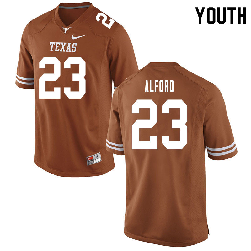 Youth #23 Xavion Alford Texas Longhorns College Football Jerseys Sale-Orange